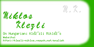 miklos klezli business card